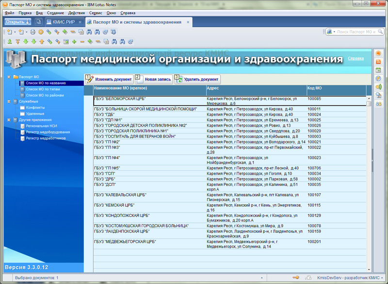 "Паспорт медицинской организации и системы здравоохранения" в новой версии КМИС.РИР